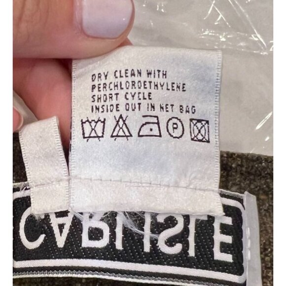 Carlisle Wool Olive Green Pants Lace Detail Straight Leg Size 8 - Picture 9 of 10